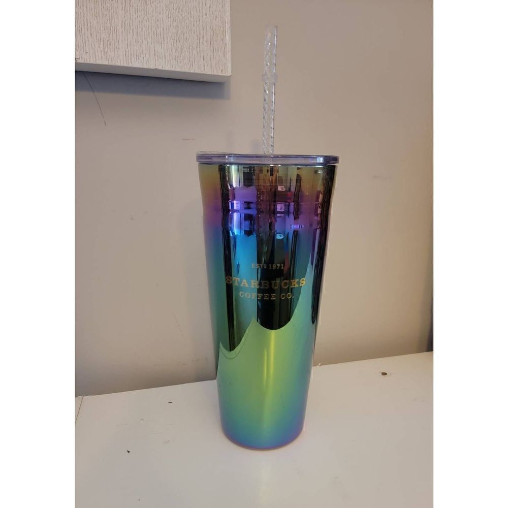 Starbucks China Oil Slick 2020 Glass Tumbler
